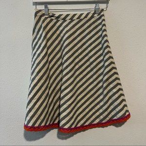 LOVE MOSCHINO Striped Skirt Crochet Hem